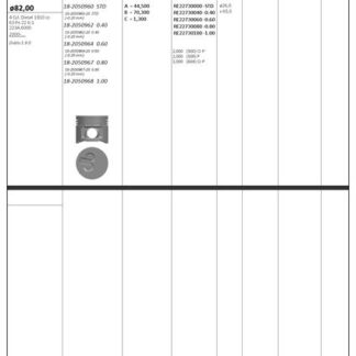 MOTOR PISTON SEGMAN 82,00MM (STD) DOBLO 1.9 D 01>