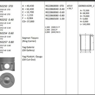 MOTOR PISTON+SEGMANI START-STOP MOTOR ASTRA J CORSA D MERIVA 1.3 CDTI ASTRA J CORSA D MERIVA 1.3 D MULTIJET MITO STRADA PICK-UP PANDA FIORINO KASTEN KOMBI QUBO IDEA PUNTO VAN AVEO SCHRÄGHECK(EURO-4)1 1.3 75HP MULTI.JET II-16V EURO 5-95 PS-A 13DTE 4 SIL. DIZEL 1248CC-75 HP 95 70KW-16,8:1 STAR-STOP (E