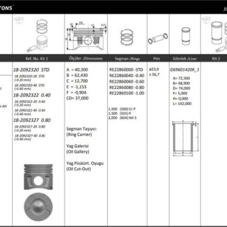 MOTOR PISTON+SEGMANI START-STOP MOTOR ASTRA J CORSA D MERIVA 1.3 CDTI ASTRA J CORSA D MERIVA 1.3 D MULTIJET MITO STRADA PICK-UP PANDA FIORINO KASTEN KOMBI QUBO IDEA PUNTO VAN AVEO SCHRÄGHECK(EURO-4)1 1.3 75HP MULTI.JET II-16V EURO 5-95 PS-A 13DTE 4 SIL. DIZEL 1248CC-75 HP 95 70KW-16,8:1 STAR-STOP (E