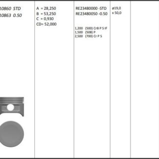 MOTOR PISTON+SEGMAN ( STD ) ( RIKEN ) 71,91+STDmm CAP FIESTA 1.2 16V FOCUS 1.2 16V MAZDA 121 ZTECS-DHA-DHB-DHC-DHD-DHE-DHF-DHG R 4 PETROL, 1242 CM³-55 KW (75 HP)