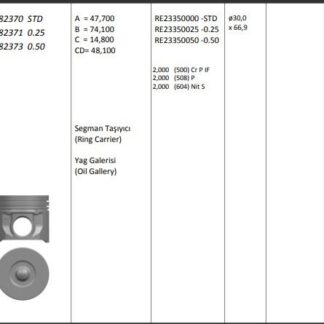 MOTOR PISTON SEGMAN ( RIKEN ) (86,01 ) ( 0,25 FARKLI ) TRANSIT V184 V185 01>06 MONDEO 2,0TDCI 125PS 04>06 ONDEN CEKER
