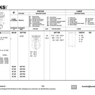 GOMLEK 86,4MM SEMI TEMPRA – SLX (1600 CC)