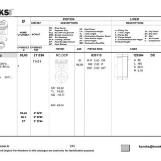 MOTOR PISTON+SEGMAN ( STD ) TRANSIT EURO5 2.2TDCI V347 – V362 – V363 – RANGER 2.2 155PS BOXER – JUMPER 130PS