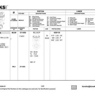 PISTON + SEGMAN 86,01MM STD TRANSIT V347 – 2.2 DURATORQ / 140 PS EURO5