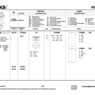 MOTOR PISTON SEGMAN 82,70mm STD MEGANE LAGUNA MEGANE SCENIC F3R 2.0