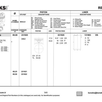 PISTON SEGMAN 69MM STD TWINGO (D7F) – 1.2 8V