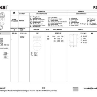 PISTON SEGMAN 75,8MM STD KANGOO – CLIO – R19 1.4 ENJ (E6J-E7J)