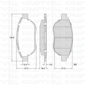 ON FREN BALATASI CITROEN C3 II C4 XSARA BERLINGO 00> PEUGEOT 1007 207 307 206 00> FIAT DOBLO 06> GEELY EMGRAND EC7 09>13