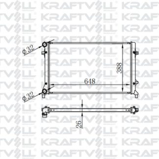 MOTOR RADYATORU CADDY III GOLF V VI PASSAT A3 LEON OCTAVIA 1,4 TSI 1,6TDI 1,9TDI 2,0TSI 04>10 (648*388*26) BRAZING (MT)