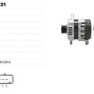 ALTERNATOR 12V 85A CHEVROLET LACETTI AVEO KALOS DAEWOO (DELCOREMY TIPI)