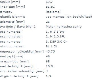 PISTON+SEGMAN (81,51mm 0,50) LT28 LT35 LT46 (2,5 109 PS 5 SILINDIR) AVR BBR