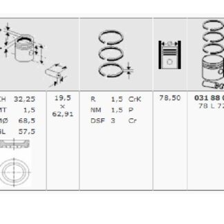 PISTON SEGMAN SAXO XSARA ZX P106 P306 P206 TU5JP (1,6 8V) / (78,90MM) (0,40 FARKLI)
