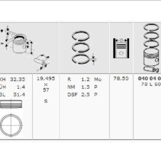 MOTOR PISTON SEGMAN P307 P206 PARTNER II BERLINGO II C3 C4 TU5JP4 (1,6 16V) 78,50MM (STD)