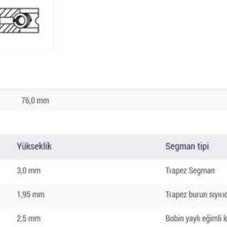 SEGMAN (75,00MM) / (1,00 FARKLI) C3 C4 C5 BERLINGO II JUMPY III P206 P207 P307 EXPERT III PARTNER II 308 3008 C5 II C5 III C4 FOCUS C MAX 1,6HDI DV6 (1,6HDI 16V) / (OLCU: 3×1,95*2,5)