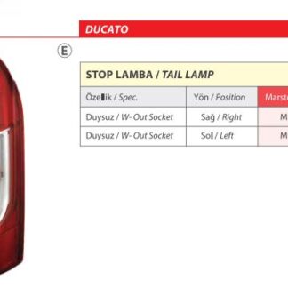 STOP LAMBASI SAG BOXER III JUMPER III DUCATO III 13>