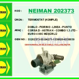 TERMOSTAT (KOMPLE) DOBLO – FIORINO – LINEA – PUNTO CORSA D – ASTRA H – COMBO 1.3 JTD – EURO 4 88C MÜSÜRLÜ