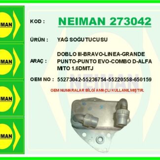 YAG SOGUTUCUSU DOBLO III-BRAVO-LINEA-GRANDE PUNTO-PUNTO EVO-COMBO D-ALFA MITO 1.6DMTJ