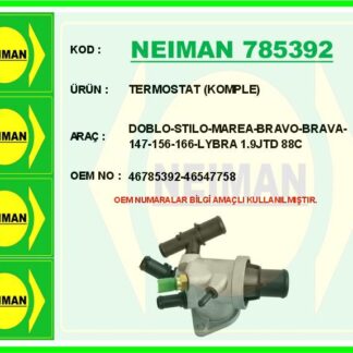 TERMOSTAT (KOMPLE) DOBLO-STILO-MAREA-BRAVO-BRAVA-147-156-166-LYBRA 1.9JTD 88C