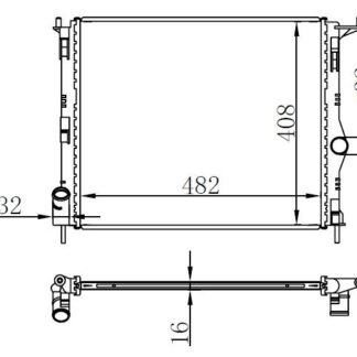 MOTOR RADYATORU (482x408x16) LOGAN 1,4/1,6 08-> MANUEL