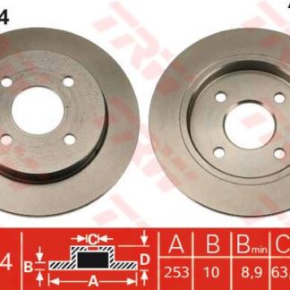 ARKA FREN DISK AYNASI FOCUS 98>05 FIESTA V 04>08 FISETA VI 13 /> SCORPIO 94>98 SIERRA 82>93 CAP: (253 X 33)