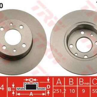 ARKA FREN AYNASI (DISKI) BRAVO II LINEA 1,4T JET 1,6D 2,0D 06> STILO CROMA 1,6 / 1,9D (251 MM)