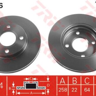 ON FREN DISK AYNASI FOCUS I 98>04 FIESTA V 00>08 FUSION 02>12 FORD KA 1,6 03>08 MAZDA II 1,2 / 1,4 / 1,6 03>