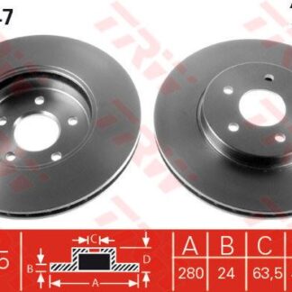 ON FREN DISK AYNASI MONDEO III 1,8 / 2,0 / 2,2 00>07 JAGUAR X TYPE 01>09 OLCU (300 X 24×5 BIJON) HAVA SOGUTMALI