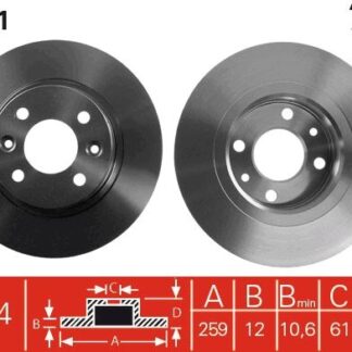 FREN DİSKİ ÖN TAKIM 259 MM DÜZ 1.4-1.6 LOGAN/SANDERO/TWINGO 04-