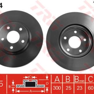 ON FREN DISK AYNASI FOCUS II 04 /> FOCUS II C MAX 03>07 C MAX 07 /> 1,6ECO / 1,6TDCI / 2,0TDCI / 2,0 16V KUGA 2,5 / 2,0TDCI 10>13 VOLVO C30 C70 II S40 II V50 04> OLCU: (300 * 25)
