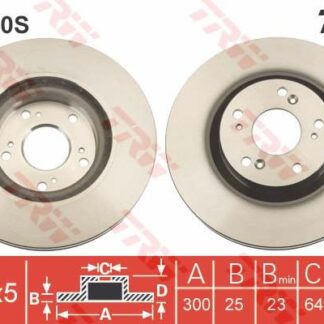 ON FREN DISK AYNASI HAVALI HONDA CR V 2,0I 2,2 CTDI 2,4I V TEC 01>06 CIVIC TYPE R 06> 300×5