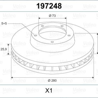 ON FREN DISK AYNASI BOXER III JUMPER III DUCATO III 14Q (15 JANT) / (CAP: 280MM KALINLIK: 28MM) HAVA SOGUTMALI