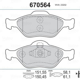 ON FREN BALATASI FIESTA IV / V 95>08 FUSION 02>12 KA 1,6 03>08 MAZDA 121 III 03> ABSLI