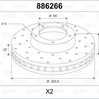 ON FREN AYNASI (DISKI) BRAVO I II CROMA DOBLO IDEA LINEA MAREA STILO ALFA 155 1,2 / 1,3 / 1,4 / 1,6 / 1,8 / 1,9 / 2,0 (284MM)