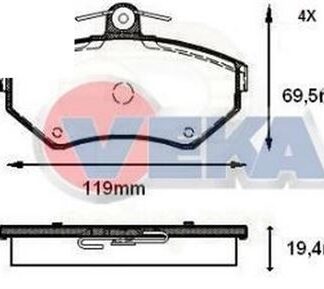 FREN BALATASI ON VW PASSAT 1.6 1996-2000- PASSAT 1.9 TDI 1996-2000- PASSAT 1.8 T 1996-2000- AUDI A4 1.6 1994-2001- A4 1.8 1994-2001- A4 1.9 TDI 1994-2001-