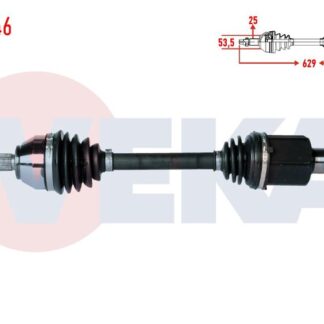 KOMPLE AKS SOL ON FORD TRANSIT CONNECT 1.8 TDCI 75-90 HP UZUNLUK 628MM 2002-2013