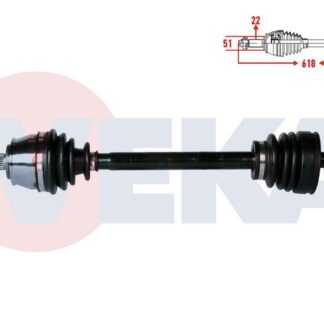 KOMPLE AKS SOL ON FIAT DOBLO (119,223) 1.9 D UZUNLUK 618 MM 2001-2010