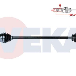 KOMPLE AKS SAG ON FIAT UNO 70 1.4İ UZUNLUK 861,5 MM 1994-2000