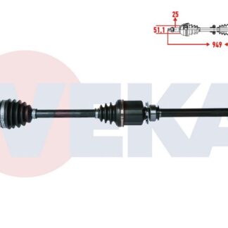 KOMPLE AKS SAG ON FIAT LINEA (323) 1.3 MTJ 90 HP UZUNLUK 949MM 2007-