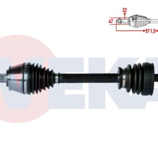 KOMPLE AKS SOL ON FIAT PALIO 1.2İ 16V C513 SANZUMAN UZUNLUK 571,5 MM 1996-1999