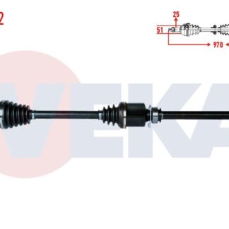 KOMPLE AKS SAG ON FIAT DOBLO (152,263) 1.3 MTJ UZUNLUK 970MM 2010-
