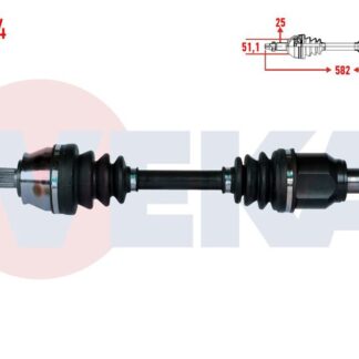 KOMPLE AKS SOL ON FIAT LINEA (323) 1.6 MTJ EURO 4 (IC AKS KAFASI TAKILI) UZUNLUK 582MM 2007-