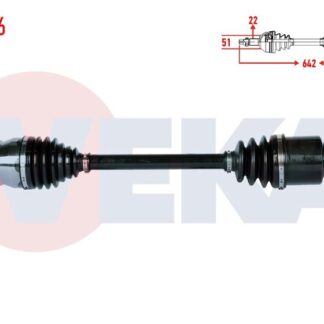 KOMPLE AKS SOL ON FIAT LINEA (323) 1.4 UZUNLUK 641MM 2007-