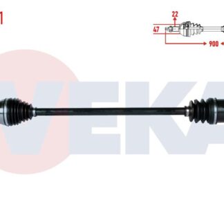KOMPLE AKS SAG ON FIAT PALIO 1.4İ UZUNLUK 900MM 2002-2010
