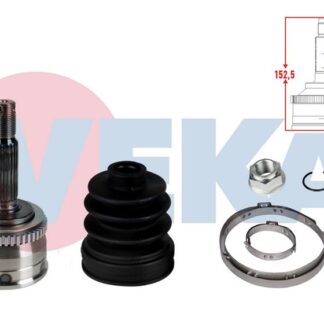 AKS KAFASI SOL-SAG ON DIS HYUNDAI ACCENT ERA 1.4İ 16V ABSLI 48 DIS 25×22×52.5 UZUNLUK 152,5 MM 2006-2012