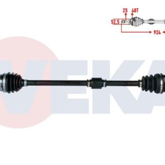 KOMPLE AKS SAG ON HYUNDAI ACCENT ERA 1.4İ 16V ABSLI 48 DIS UZUNLUK 924MM 2006-2012