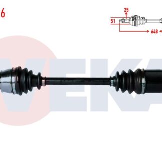 KOMPLE AKS SOL ON PEUGEOT BIPPER (AA) 1.4 HDI UZUNLUK 648MM 2008-