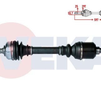 KOMPLE AKS SOL ON PEUGEOT PARTNER (5,5F) 2.0 HDI ABSLI 29 DIS UZUNLUK 597 MM 1996-2008