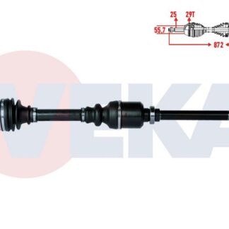KOMPLE AKS SAG ON PEUGEOT PARTNER (5,5F) 2.0 HDI ABSLI 29 DIS UZUNLUK 871MM 1996-2008