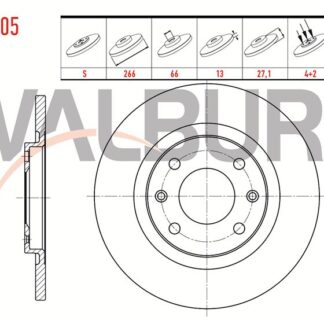 FREN DİSKÖN P301 12> PARTNER 96> / C-ELYSEE 12> C2 03> C3 I 02> C4 CACTUS 14> BERLINGO 96> 4 BİJON 266MM