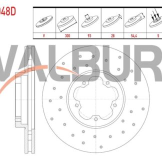 FREN DISKI ON HAVALI PERFORMANS DELIKLI 5 BJN 300×28X93X54,4 FORD TRANSIT 2.2 TDCI ARKADAN ITISLI 20